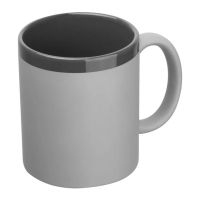 Gumírozott kerámia bögre, 300 ml - SZÜRKE