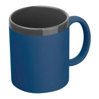 Gumírozott kerámia bögre, 300 ml - KÉK