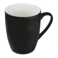 Gumírozott kerámia bögre, 300 ml - FEKETE