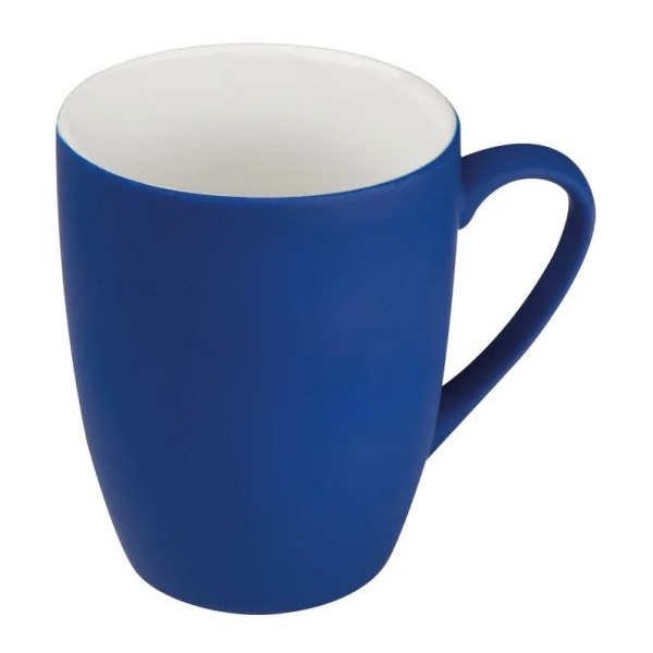 Gumírozott kerámia bögre, 300 ml - KÉK