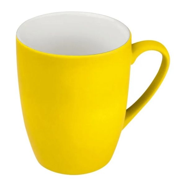 Gumírozott kerámia bögre, 300 ml - SÁRGA