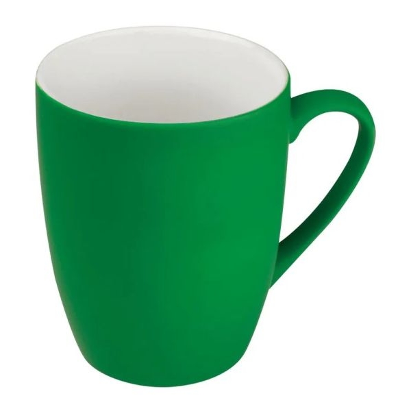 Gumírozott kerámia bögre, 300 ml - ZÖLD